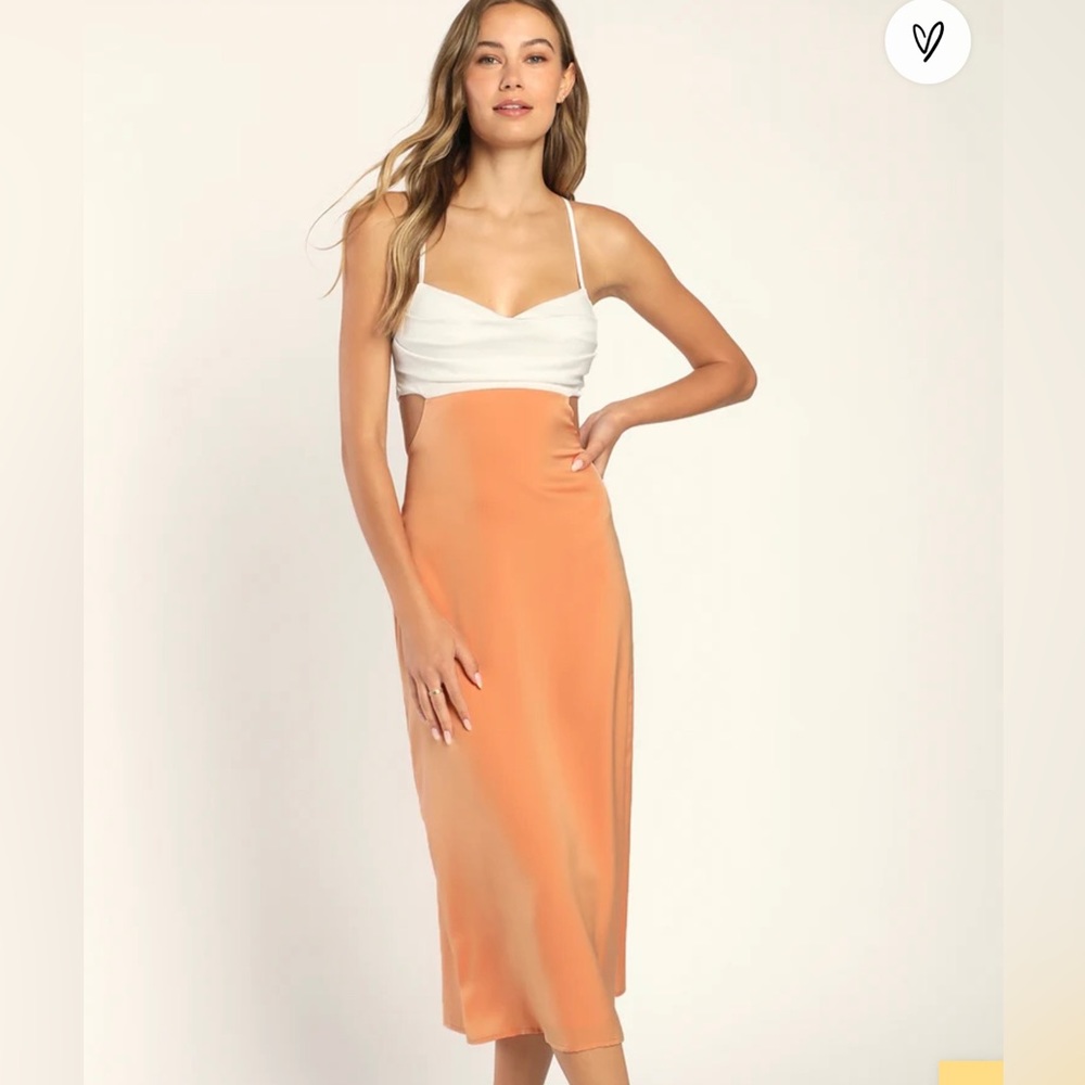 Orange and white lulus dress